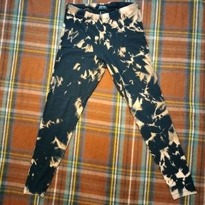 Custom Bleach Dyed Crinkle Splotch Leggings